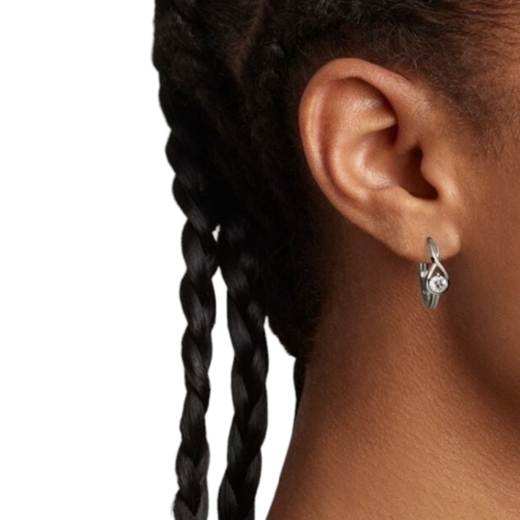 New! Infinite Sterling Silver Hoop Earrings - Picture 2 of 4